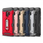 Wholesale Samsung Galaxy S9 Rugged Kickstand Armor Case with Card Slot (Red)